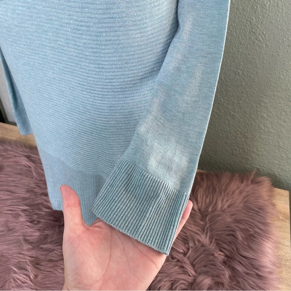 Adrienne Vittadini Blue Cowl Neck long Tunic length Sweater long sleeve - Picture 6 of 15